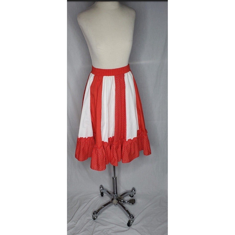 Vintage 1960s Partners Please Malco Modes Red And White Skirt Square Dance  Med
